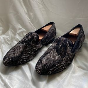 STEVE MADDEN RECRUIT BLACK CAMO STONE Slip on Loafers - Size 10 MENS